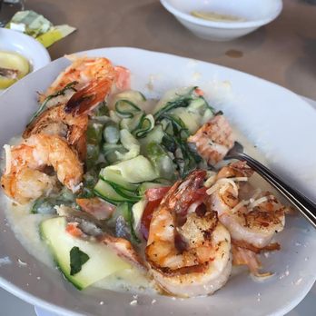 Humboldt Bay Bistro - Zucchini Alfredo with prawns - New American Near Me - Eureka, California Humboldt Bay Bistro - Zucchini Alfredo with prawns - New American Near Me - Eureka, California