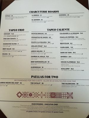 Menu photo 7 Catalú Charlotte, NC