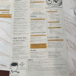Menu front side Menu front side