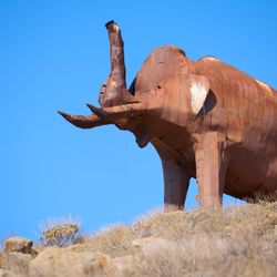 City of Jurupa Valley - Eddy the Mammoth overlooks 60freeway at the Jurupa Mountain Discovery Center.