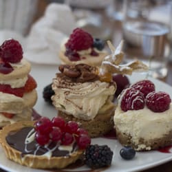 Black Sheep Bistro - Dessert minis - salted caramel tart, banoffee pecan, raspberry cheesecake, shortbread stack