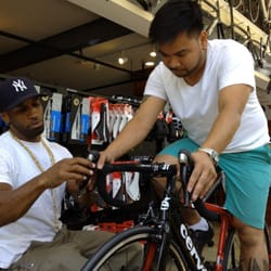The one and only CJ doing a proper fit for a Strictly Bicycles community member.