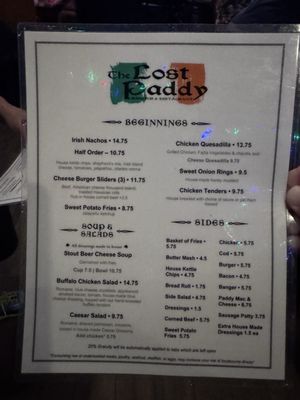 Menu photo 1 The Lost Paddy Nashville, TN