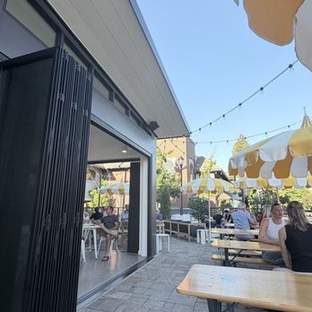 Western Flyer Brewing - Outside patio my POV - Brewpubs Near Me - Lafayette, California