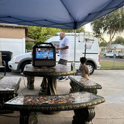 Patios Designs - Table and bench , as well as the sun and moon . Beautiful art and great colors . The quality is extraordinary!!