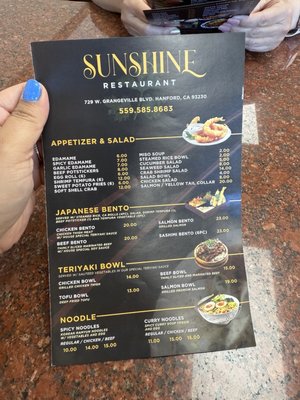 Menu photo 4 Sunshine Restaurant  Hanford, CA