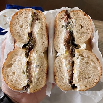 El Bagel - El Bagel original- proper sausage thick cut bacon, scallion shmear and roasted jalapeños on a plain bagel. - Bagels Near Me - Miami, Florida El Bagel - El Bagel original- proper sausage thick cut bacon, scallion shmear and roasted jalapeños on a plain bagel. - Bagels Near Me - Miami, Florida