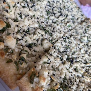 Damask Rose Coffee - Flatbread (mana'eish) with cheese - Coffee & Tea Near Me - Oakland, California