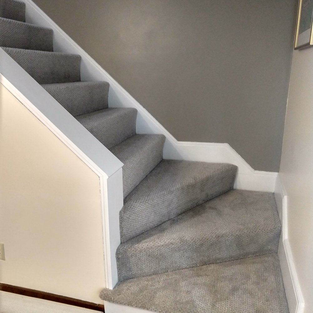 Mazmanian Rugs - a carpeted staircase in a home - Carpeting Near Me - Billerica, Massachusetts Mazmanian Rugs - a carpeted staircase in a home - Carpeting Near Me - Billerica, Massachusetts