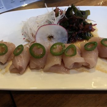 Katsu-Ya - Yellowtail with jalapeno & onion ponzu sauce - Sushi Bars Near Me - Seattle, Washington Katsu-Ya - Yellowtail with jalapeno & onion ponzu sauce - Sushi Bars Near Me - Seattle, Washington