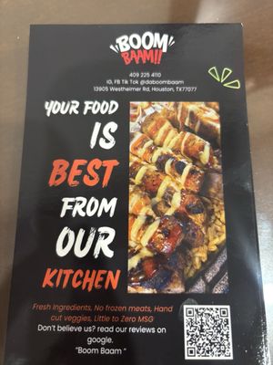 Menu photo 2 Boom Baam Foods Houston, TX