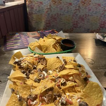 Don Chepe's - DELICIOUS nachos half devoured - Mexican Near Me - Miami, Florida