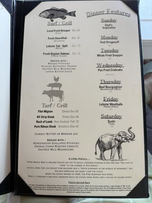 Menu photo 1 The Pink Elephant Boca Grande, FL Menu photo 1 The Pink Elephant Boca Grande, FL
