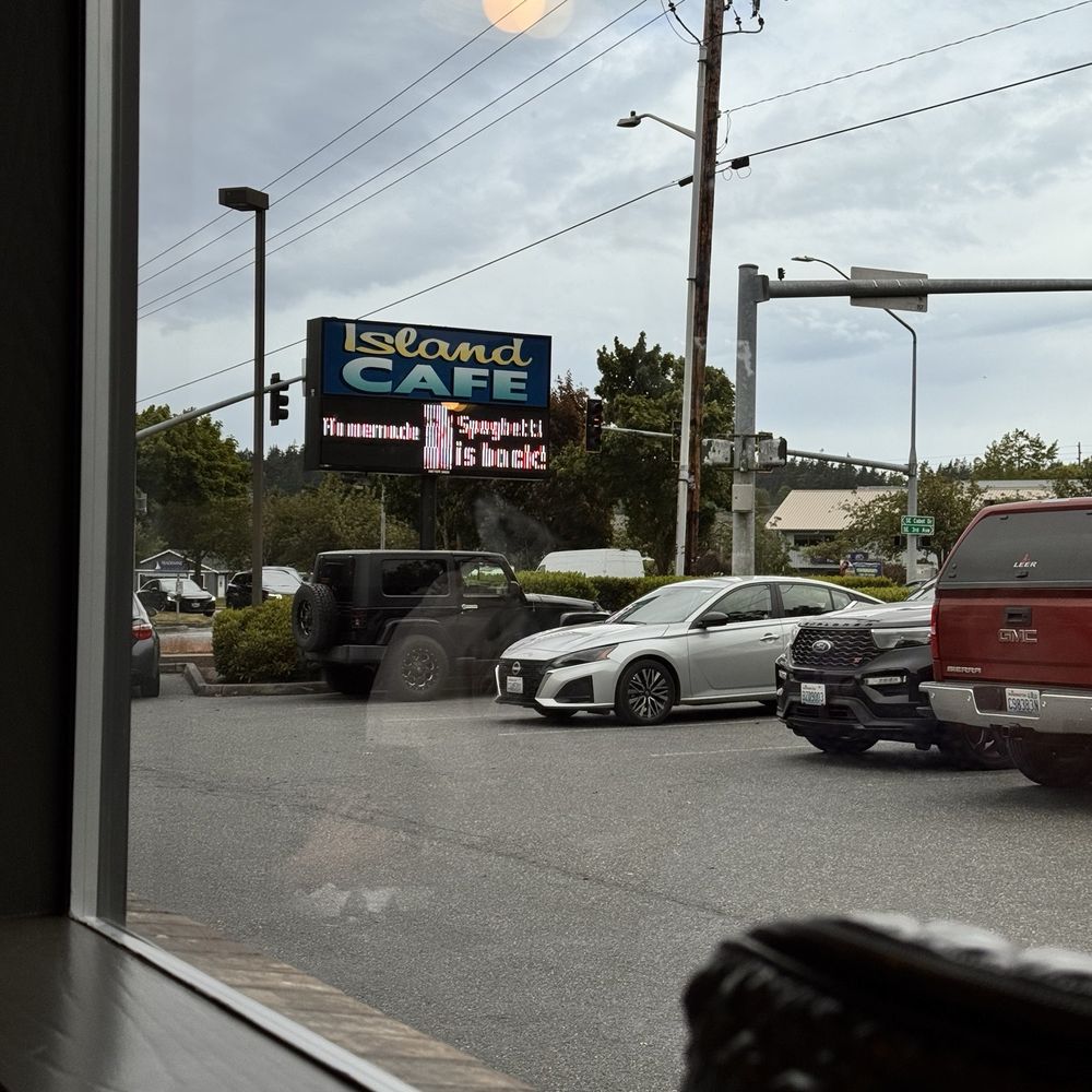 Island Cafe - Sign from dining area - Diners Near Me - Oak Harbor, Washington Island Cafe - Sign from dining area - Diners Near Me - Oak Harbor, Washington
