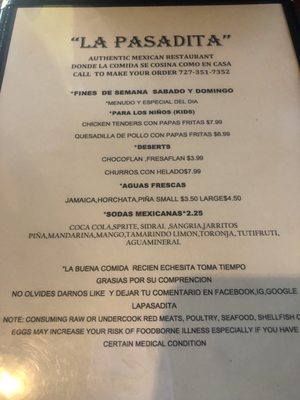 Menu photo 3 La Pasadita Clearwater, FL Menu photo 3 La Pasadita Clearwater, FL