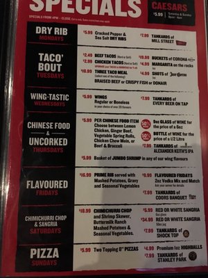 Menu photo 1 The Canadian Brewhouse Edmonton, AB Menu photo 1 The Canadian Brewhouse Edmonton, AB