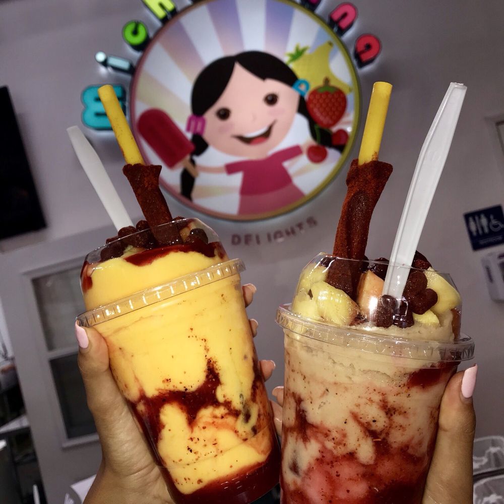 Michoacana Delights - Mangonada (left:mango, right:watermelon+tamarind) DELICIOUS - Ice Cream & Frozen Yogurt Near Me - Los Angeles, California