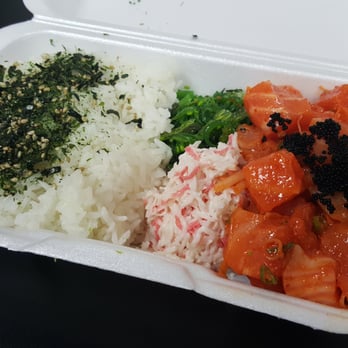 Poke District - Salmon Poke with Hot Lava Sauce - Seafood Near Me - Orange, California