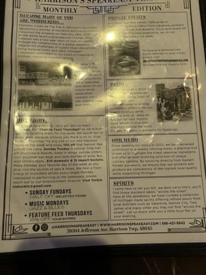 Menu photo 1 Harrison’s Speakeasy Harrison Township, MI Menu photo 1 Harrison’s Speakeasy Harrison Township, MI