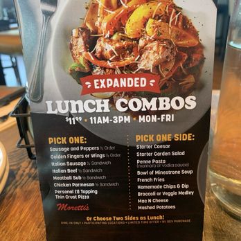 Moretti's Ristorante and Pizzeria - Lunch combo menu - Pizza Near Me - Wheeling, Illinois Moretti's Ristorante and Pizzeria - Lunch combo menu - Pizza Near Me - Wheeling, Illinois