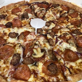 Bennets Pizza - Cheese, sausage, pepperoni, mushrooms, and onions. - Pizza Near Me - Milwaukee, Wisconsin