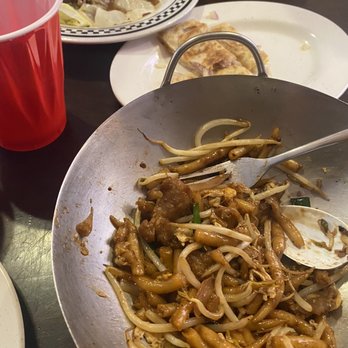 Penang - Fried Pearl Noodles, Roti Telur, and House Special Pork with Dried Vegetable. - Malaysian Near Me - Boston, Massachusetts