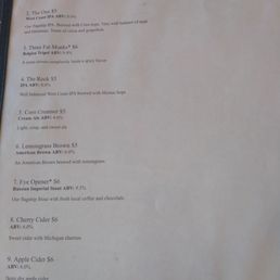 Beer Menu  10/1