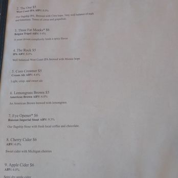 Final Gravity Brewing Company - Beer Menu  10/1 - Pizza Near Me - Decatur, Michigan