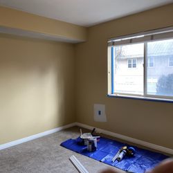 BLS Collective - Before Repaint: Blue/Gray over a Burnt Orange shade. 2 coats applied *walls only*