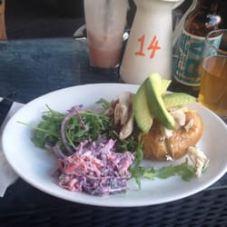 Cafe On The Lane - Avocado, chicken, bacon jacket. Superb.