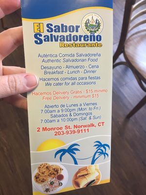 Menu photo 2 El Savor Salvadoreno Norwalk, CT