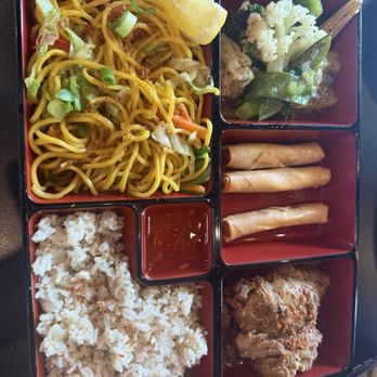 Baryo - Fiesta plate- Chicken Adobo, fried rice, Pancit Canton, lumpia - Filipino Near Me - Muncie, Indiana