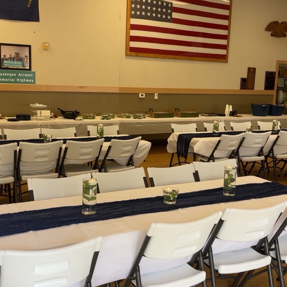 American Legion Post 208 - Main floor with 2 8 foot banquet tables for food set up - Community Service/Non-Profit Near Me - Dixon, California American Legion Post 208 - Main floor with 2 8 foot banquet tables for food set up - Community Service/Non-Profit Near Me - Dixon, California