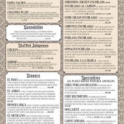 Rancho Agaves Mexican Grill - Menu 1