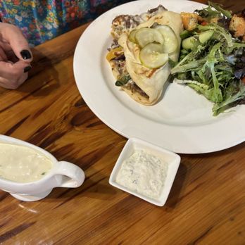 Cypress Grille - Prime Rib Cheese Steak Sandwich and horseradish sauce - New American Near Me - Boerne, Texas