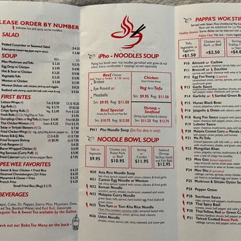 Ipho - First two sections of the quad fold menu - Vietnamese Near Me - Fort Worth, Texas