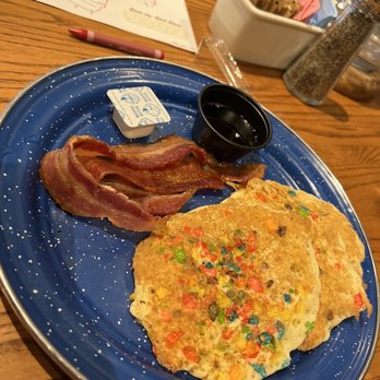Cracker Barrel Old Country Store - Confetti Pancakes with Bacon - American Near Me - Naperville, Illinois Cracker Barrel Old Country Store - Confetti Pancakes with Bacon - American Near Me - Naperville, Illinois