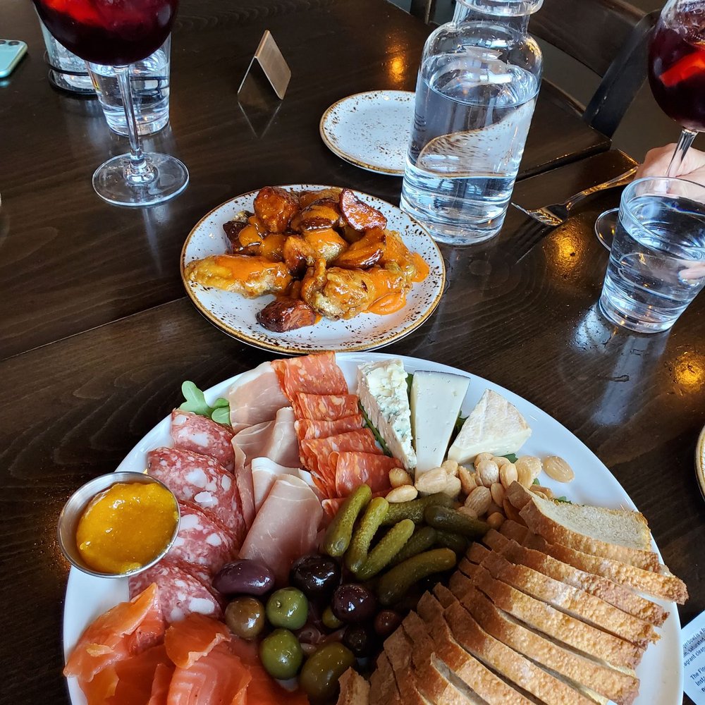 Woodblock - Charcuterie Board added Smoked Salmon and Happy hour wings, Sangria - Cocktail Bars Near Me - Redmond, Washington Woodblock - Charcuterie Board added Smoked Salmon and Happy hour wings, Sangria - Cocktail Bars Near Me - Redmond, Washington