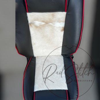 Redstitch Upholstery - Embroidery plus cowhide - Auto Upholstery Near Me - Lawrenceville, Georgia Redstitch Upholstery - Embroidery plus cowhide - Auto Upholstery Near Me - Lawrenceville, Georgia