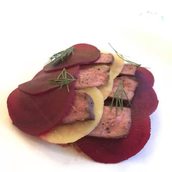 Breda - Smoked ox heart with Tatar with beets - French Near Me - Amsterdam, New Hampshire Breda - Smoked ox heart with Tatar with beets - French Near Me - Amsterdam, New Hampshire
