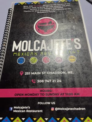 Menu photo 1 Molcajete’s Mexican Restaurant Chadron, NE Menu photo 1 Molcajete’s Mexican Restaurant Chadron, NE