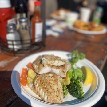 Sea Harvest - Rockfish over a bed of rice and veggies - Seafood Near Me - Monterey, California