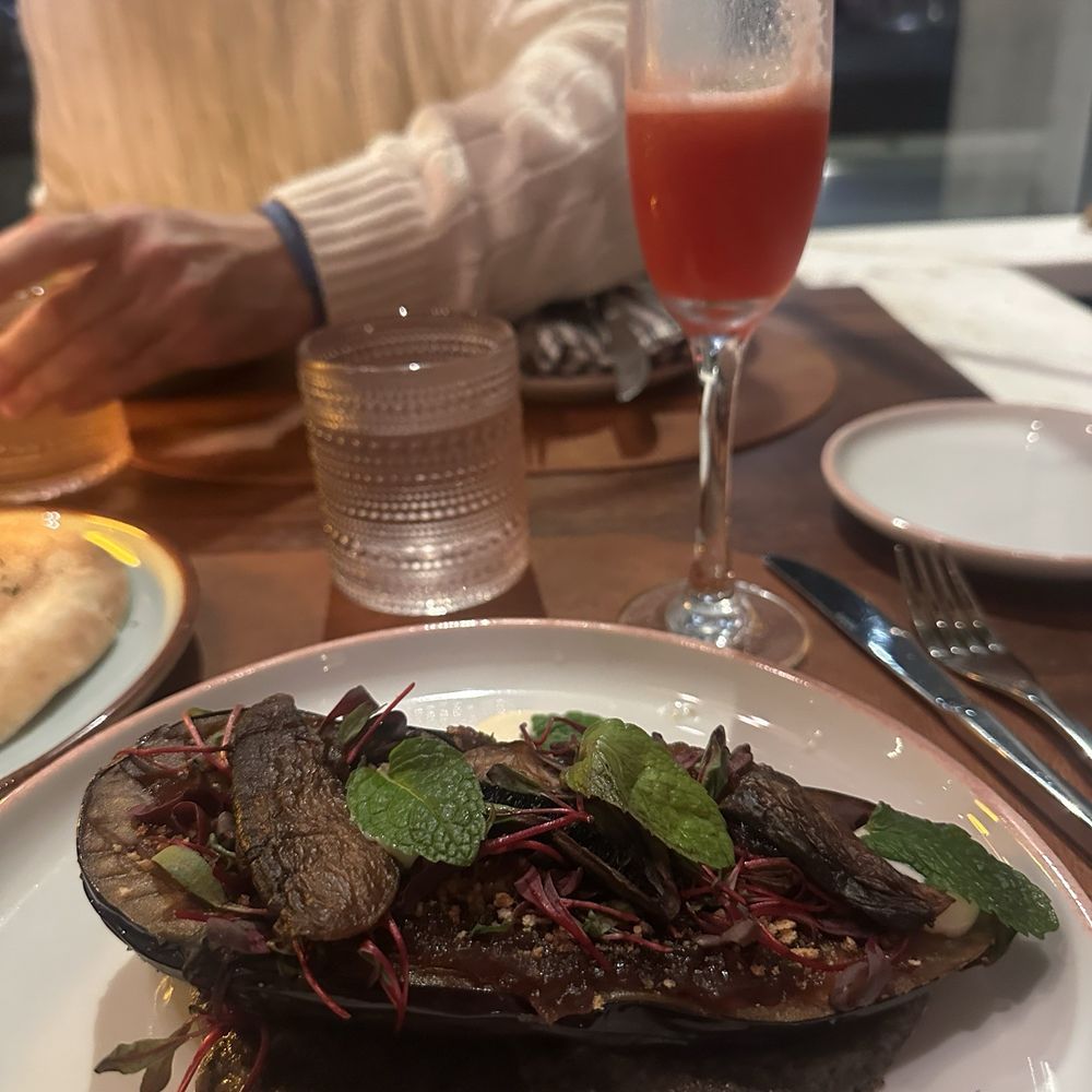Alora Social - Eggplant and Arabian Storm drink - Mediterranean Near Me - San Ramon, California Alora Social - Eggplant and Arabian Storm drink - Mediterranean Near Me - San Ramon, California