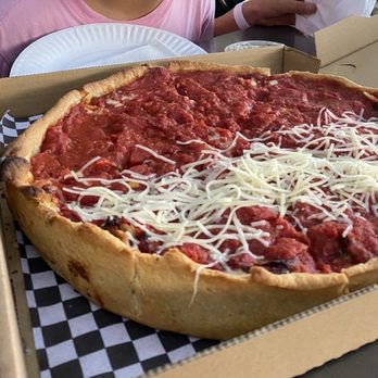 Union Pizza Company - Large deep dish, half cheese and half sausage - Pizza Near Me - Manhattan Beach, California Union Pizza Company - Large deep dish, half cheese and half sausage - Pizza Near Me - Manhattan Beach, California