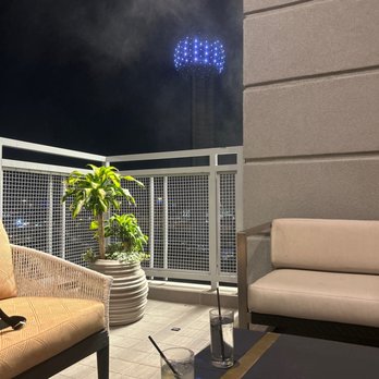 HQ Dallas Rooftop - the view of the stadium from the balcony - Cocktail Bars Near Me - Dallas, Texas