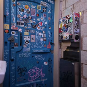 Bang Up To The Elephant! - Bathrooms had plastic portable potty doors from festivals. Super neat. - Vegan Near Me - Denver, Colorado