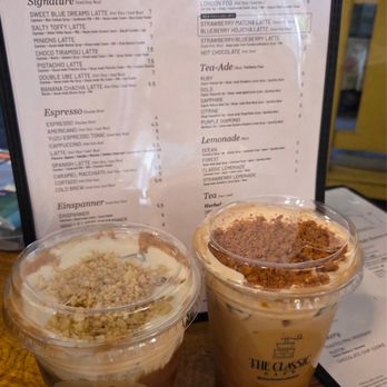 The Classic Cafe - Minions Latte and Salty Toffee - Coffee & Tea Near Me - Fullerton, California