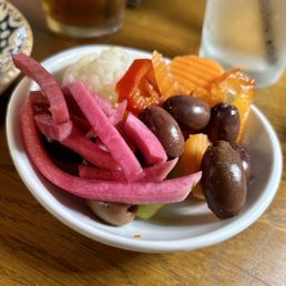 Olives and pickled crudités Olives and pickled crudités