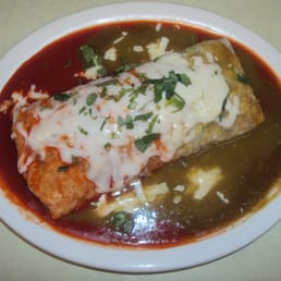Chile Verde with Chunks of Pork Wet Burrito