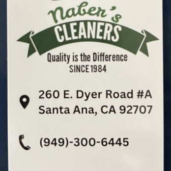 Nabers Cleaners - Business card - Sewing & Alterations Near Me - Santa Ana, California Nabers Cleaners - Business card - Sewing & Alterations Near Me - Santa Ana, California